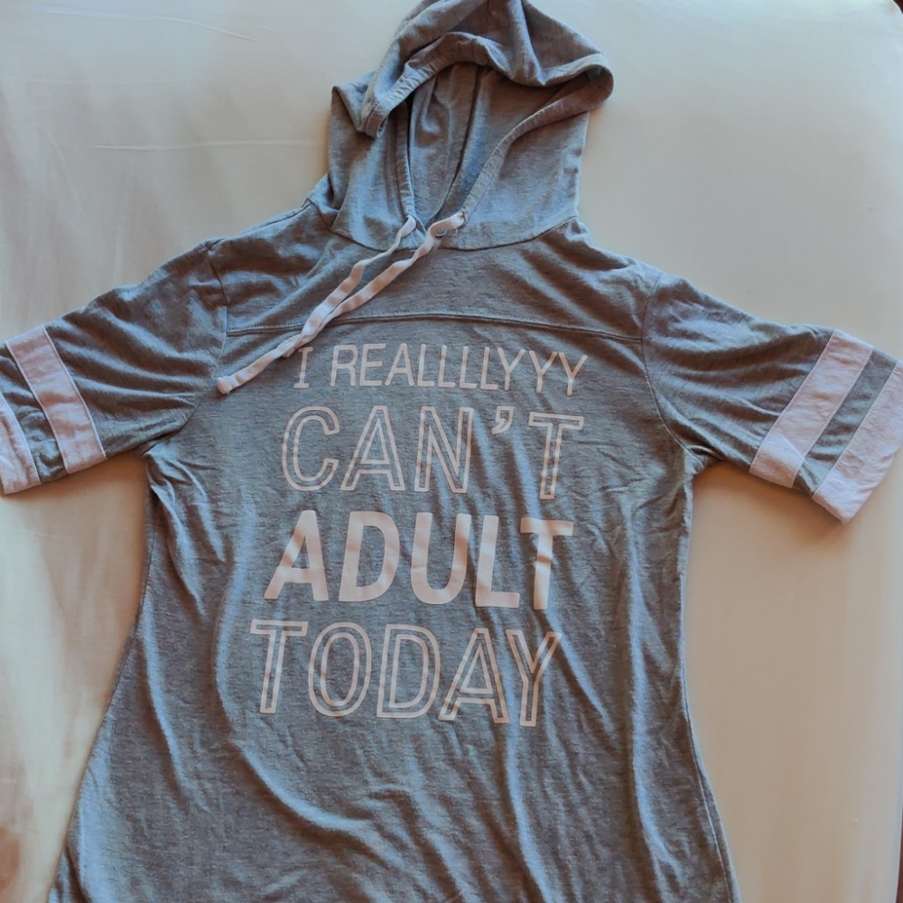 Women's Hooded Baseball shirt with Sarcastic Print